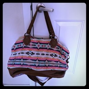 Tribal print overnight bag
